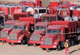 fracking trucks
